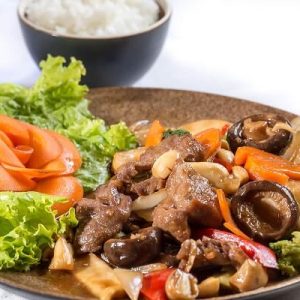 Bò xào nấm đông cô