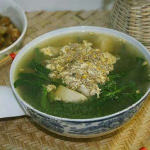 Canh cua nấu rau xanh (Suất nhỏ)